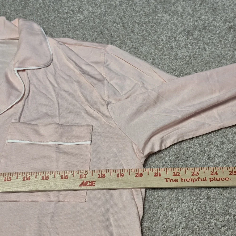 Eberjey Gisele Long‎ PJ Set Tencel Long Pants Long Sleeve Pink Sz M NWT $158